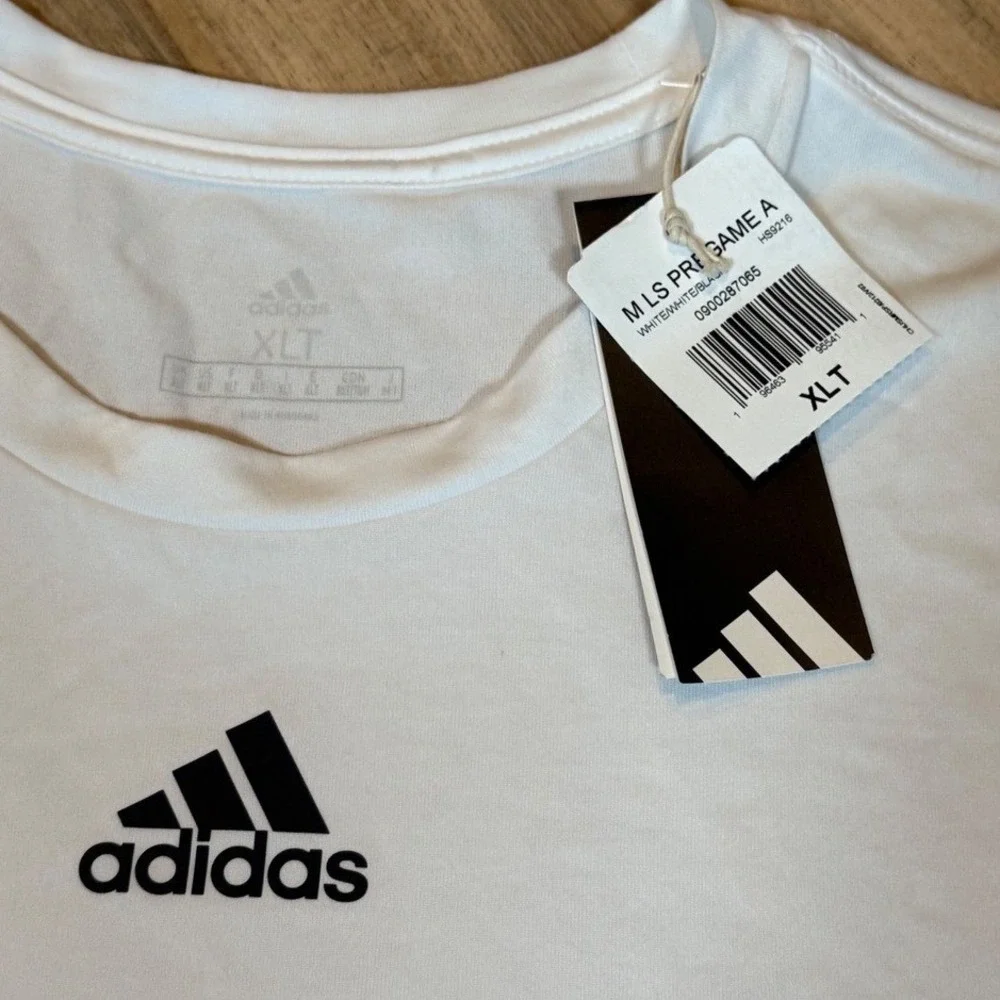 Adidas MLS‎ Pregame Long Sleeve Soccer Training Shirt White XLT